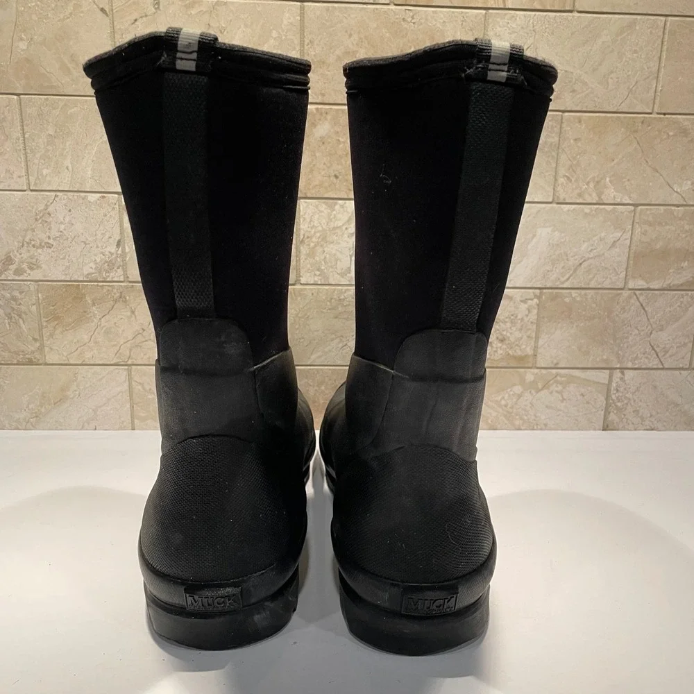 Muck Boot Company Chore Mens 10 Black Waterproof Rubber Neoprene Work Boots